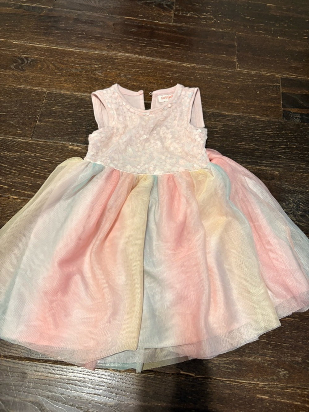 Cat & Jack Pastel Rainbowy Tulle Party Dress - Pink, Yellow, Blue